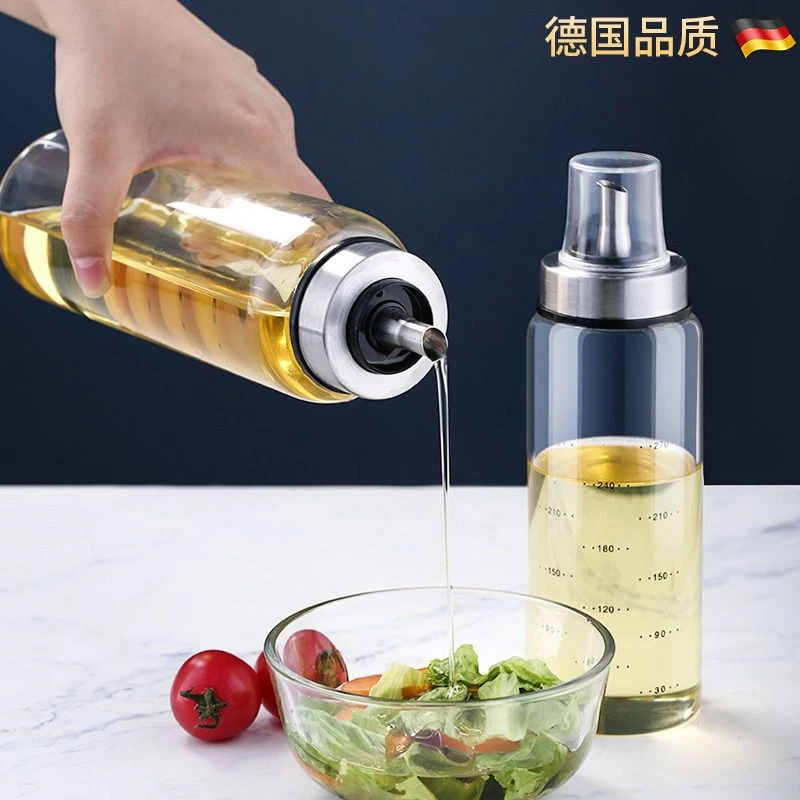 德国油壶防漏油瓶厨房家用不挂油调味料装酱油小醋瓶不锈钢大油罐