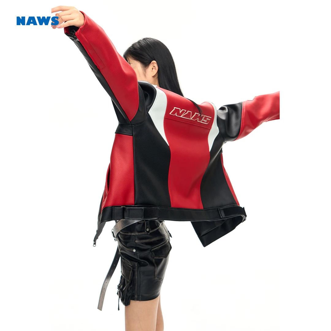 NOTAWEAR 腔调 叛逆源自新生 美式重工拼接机车皮衣外套