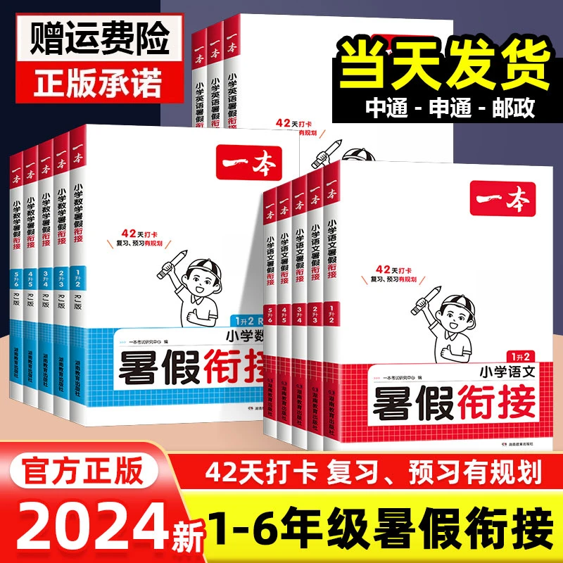 2024新一本小学语文数学英语暑假衔接作业1升2升3升4升5升6人教版