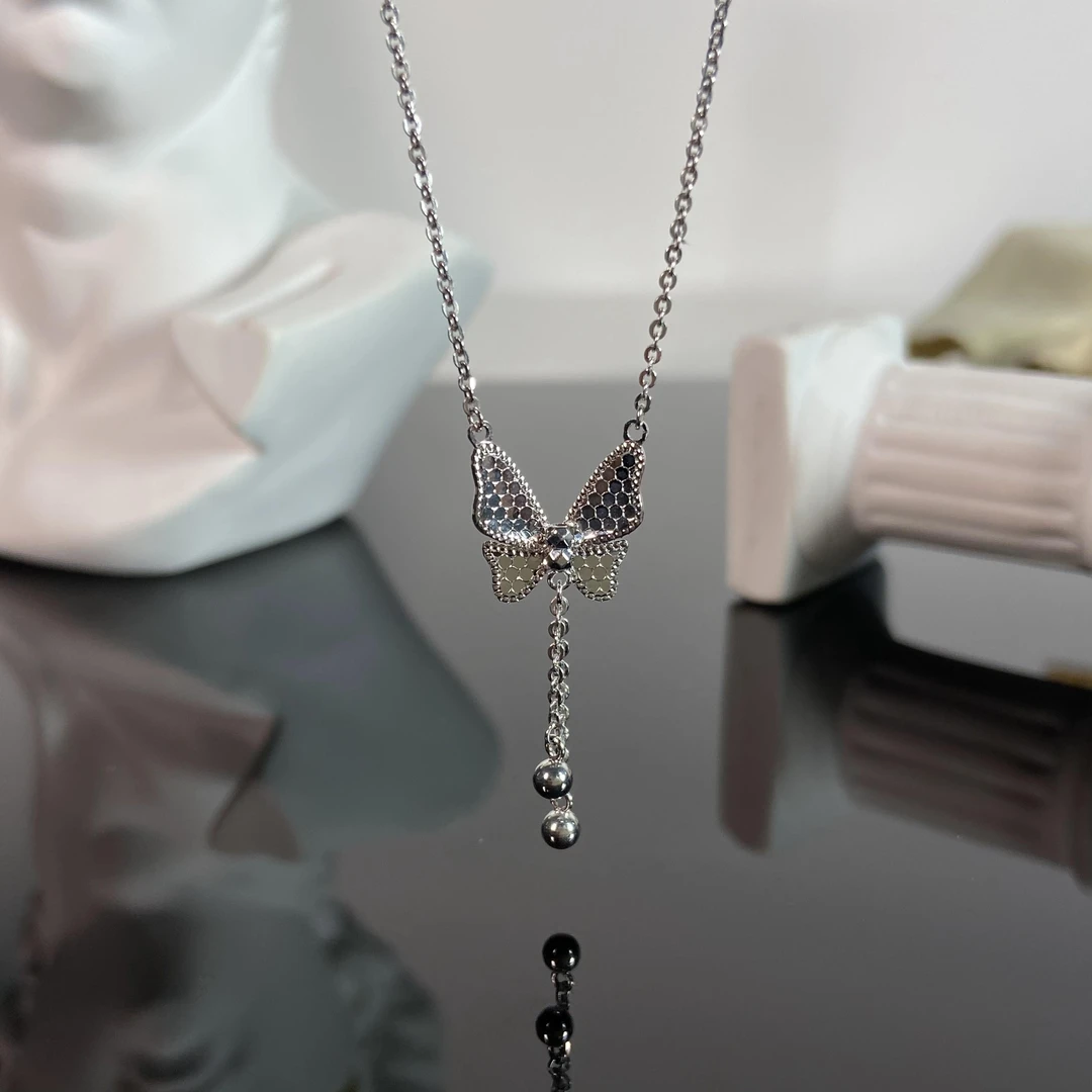 【芮泊珠宝】PT950铂金蜂巢蝴蝶流苏套链（多退少补）素款轻奢坠链