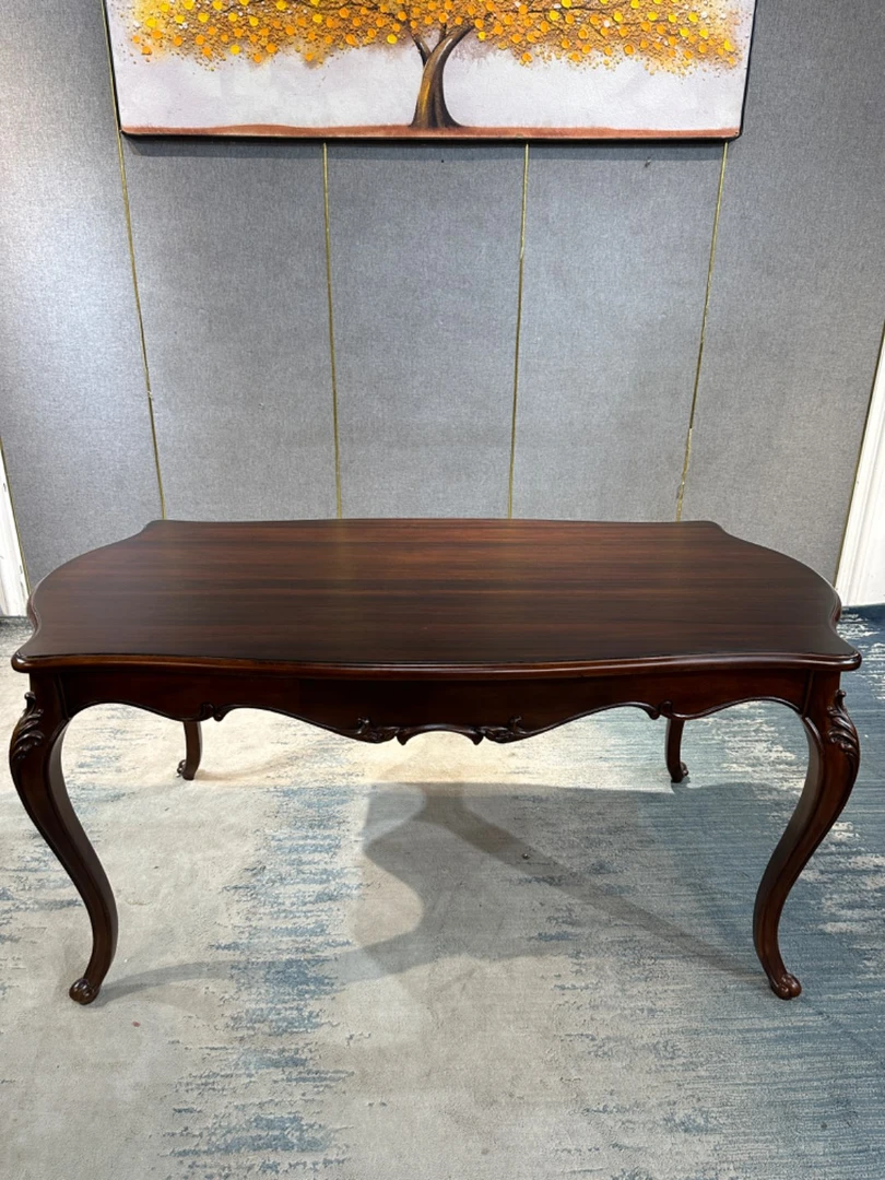 CT121 长餐桌+CY256餐椅6把 餐台美式复古雕花餐厅家用