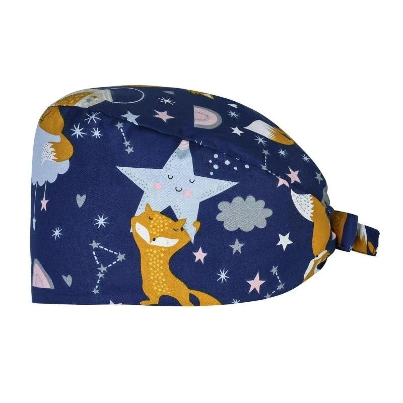 护士圆帽印花手术帽女可爱纯棉舒适透气手术室口腔女医师