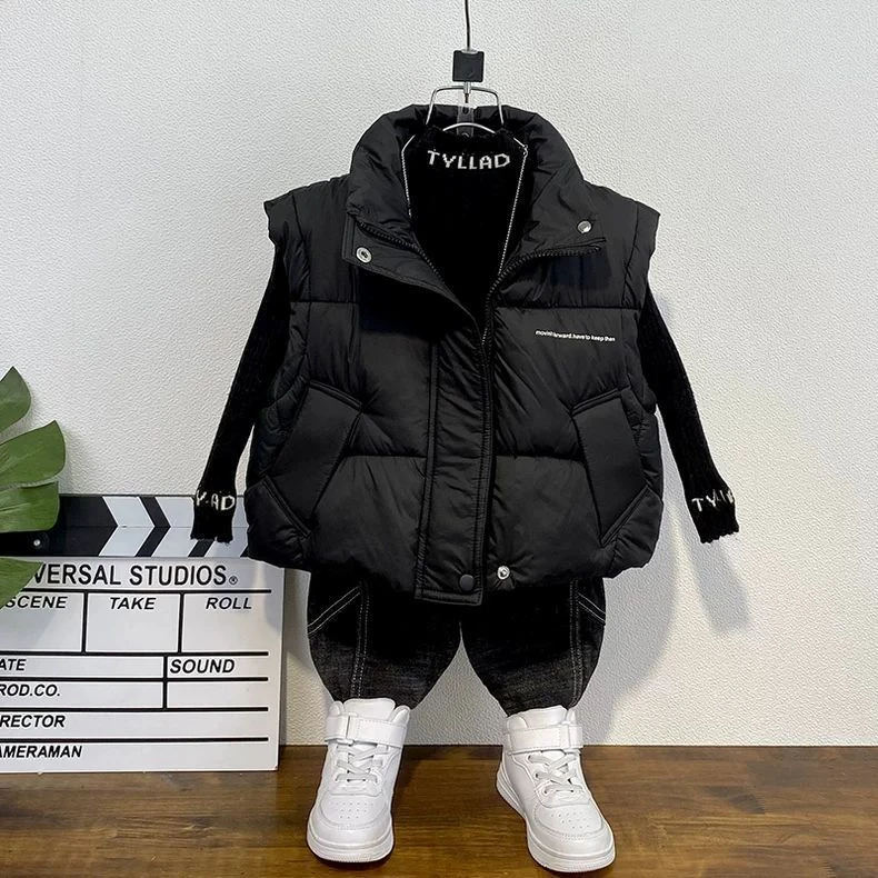 男童羽绒棉马甲洋气儿童秋冬装外穿背心宝宝冬季加厚坎肩小童上衣