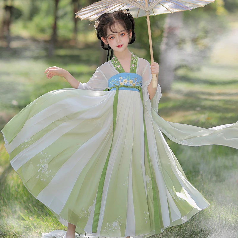 汉服女童夏款儿童超仙夏季学生大童女孩2025新款女款古装儒裙夏装