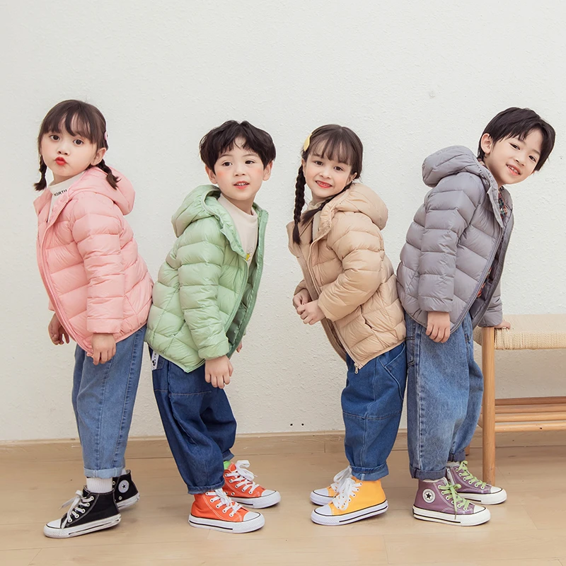2024新款儿童轻薄款羽绒服男童女童中大小连帽外套宝宝羽绒超轻