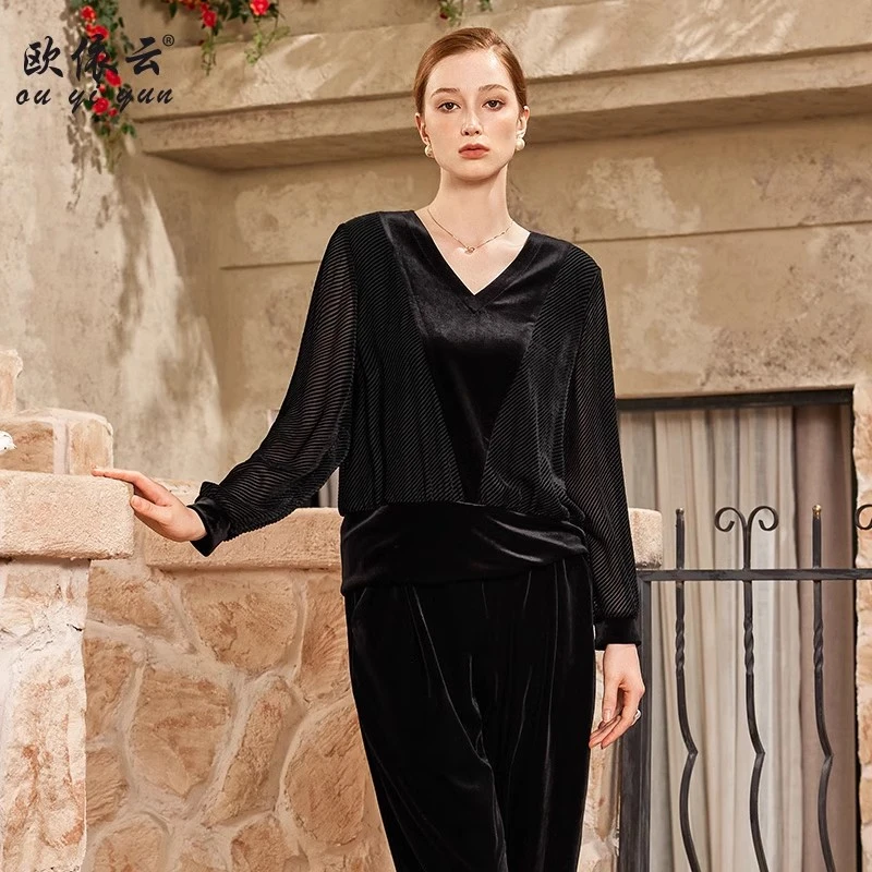 38613中年洋气妈妈宽松短上衣显瘦秋装新款时尚大码气质女衫