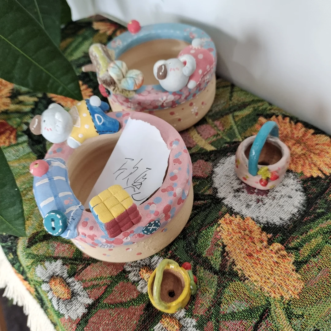 多肉花盆手绘盆