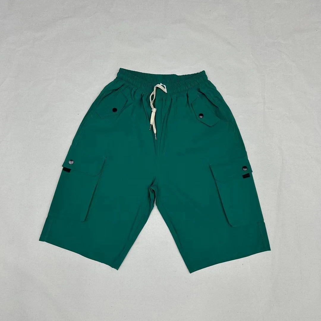 新款小翻盖短裤夏季潮流时尚百搭运动休闲多口袋弹力五分裤青少年