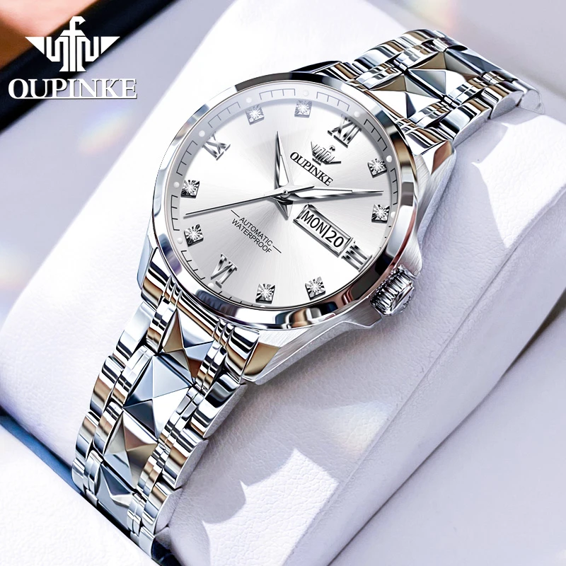 瑞士欧品客镂空手表女士机械腕表女款全自动时尚气质夜光防水女表