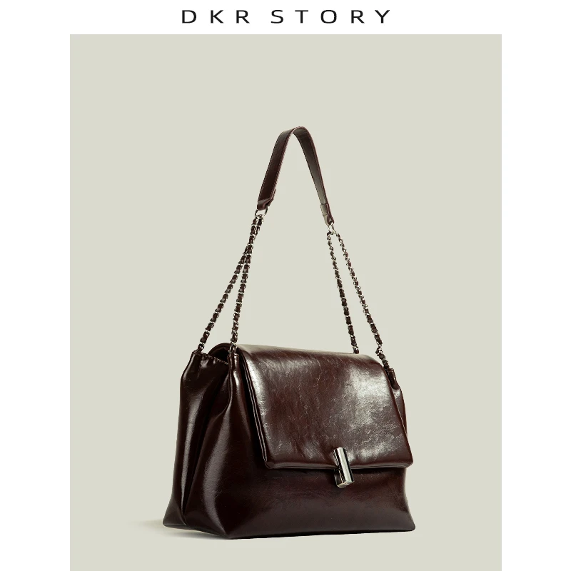 coran&danny2024秋季新款小众高级感时尚简约软皮链条单肩包1582