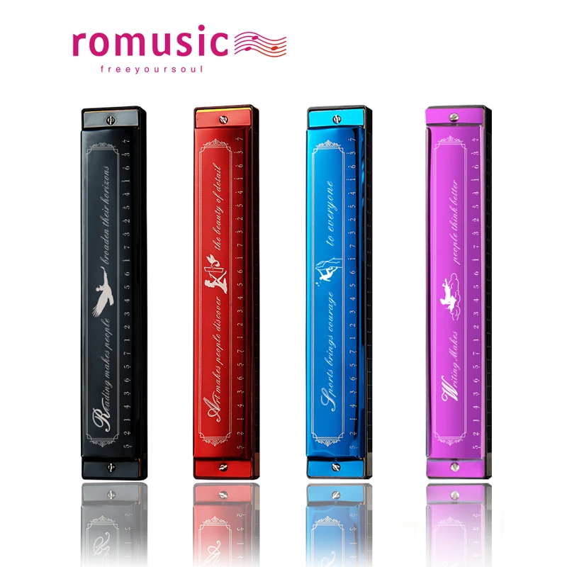 romusic口琴 24孔复音C调成人儿童初学专业演奏口琴 初学琴