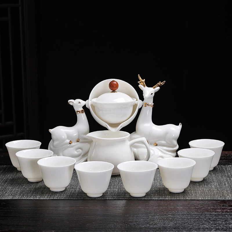 陶瓷全自动茶具功夫家用懒人防烫泡茶神器办公室高档茶杯套装轻奢