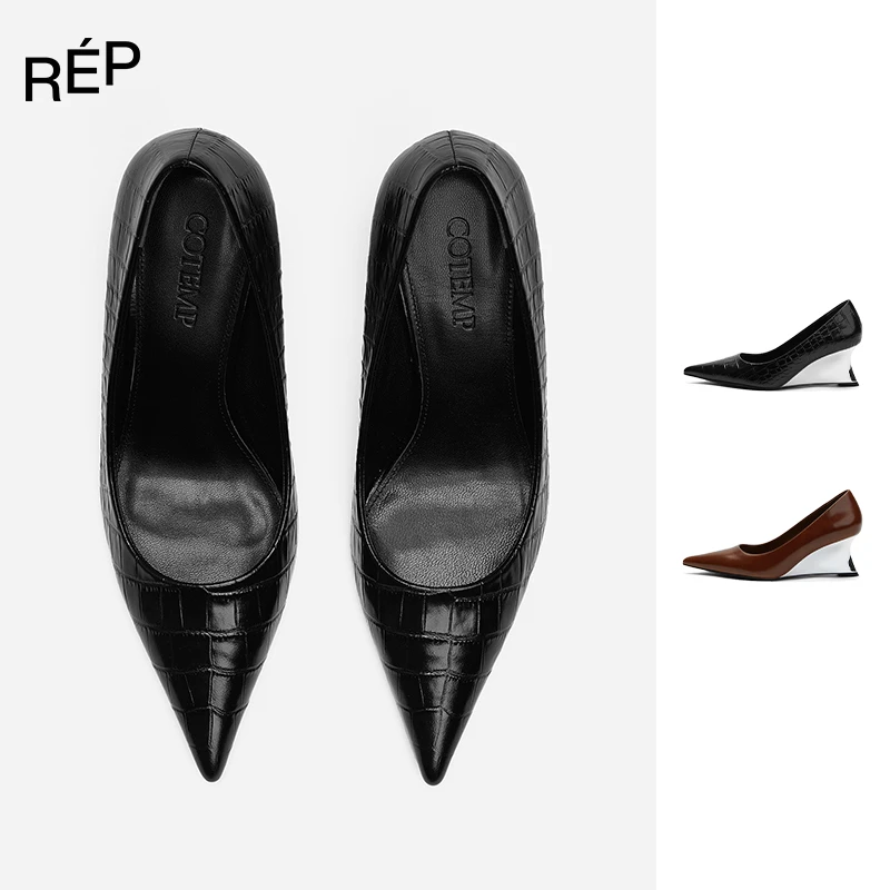 COTEMP设计师品牌尖头牛皮高跟船鞋 24FW TheREPUBLIQUE女装