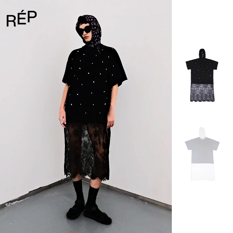 【4折】COEMES品牌亮片蕾丝印花连衣裙TheREPUBLIQUE（特价NO退换）