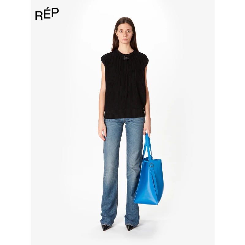 COPERNI设计师品牌黑色坑条无袖针织背心24PF TheREPUBLIQUE女装