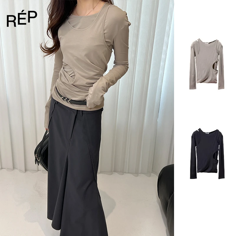 LOW CLASSIC设计师品牌弹力针织修身两件套长袖T24PS新款