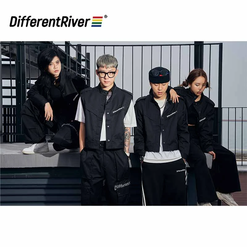 DifferentRiver秋冬【派对】设计款-立领可拆袖短款机车男女夹克