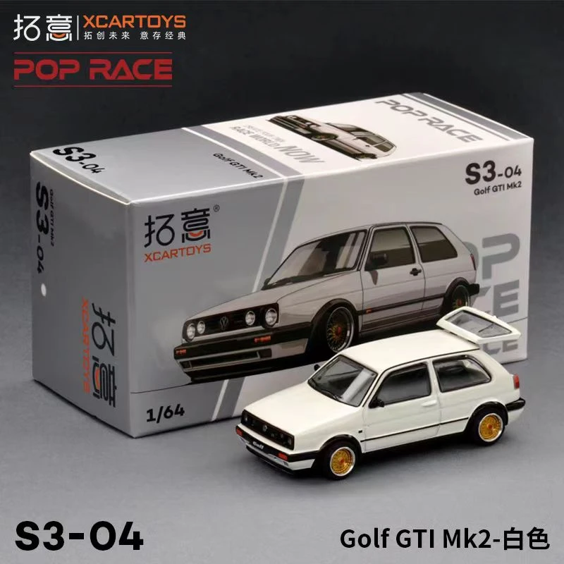 拓意POPRACE1/64  Golf GTI MK2-白色合金汽车模型玩具