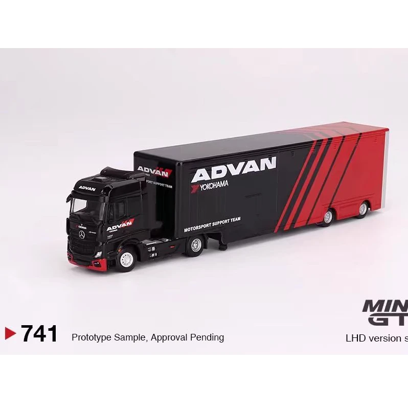 MINIGT 1:64奔驰Actros拖车运输车ADVAN阿迪王 合金车模