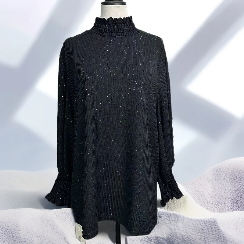 【梵雅诗大码】131编号秋冬新款宽松显瘦气质洒金百搭保暖大码女装