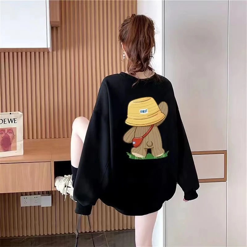 圆领卫衣女小个子春秋2023年新款宽松爆款时尚洋气上衣外套ins潮