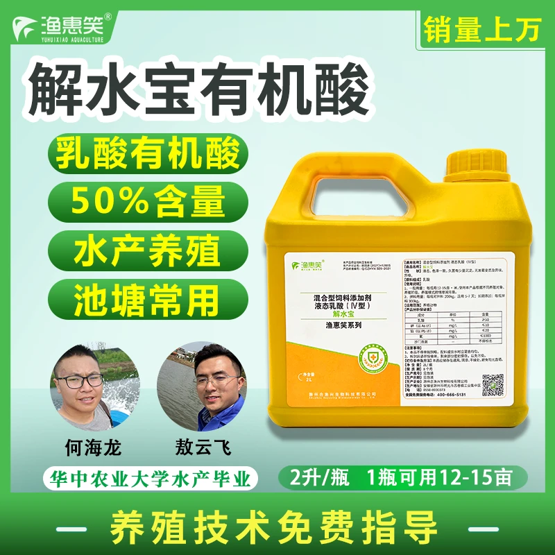 渔惠笑解水宝混合型水产养殖乳酸速溶液态适用淡海水鱼虾蟹养殖塘