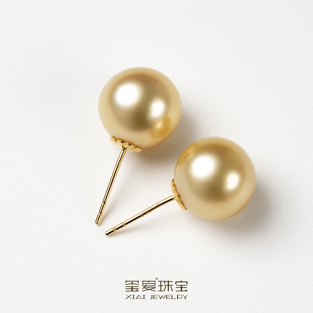 XIAI/玺爱【TY-33002】 气质 时尚 精致 南洋海水金珠8-9mm18K耳钉
