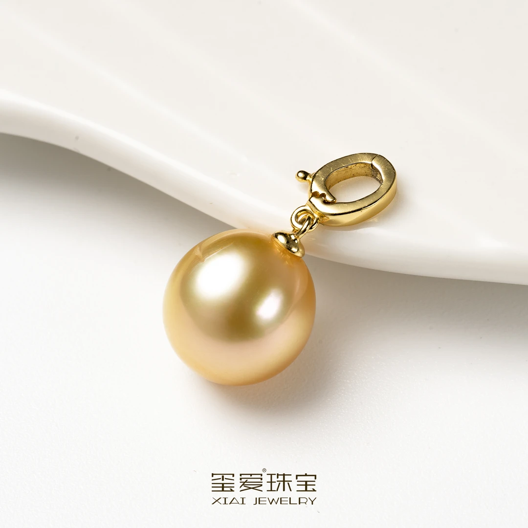 XIAI/玺爱【TY-23011】 气质简约海水南洋金珠吊坠万能扣百搭9-10mm