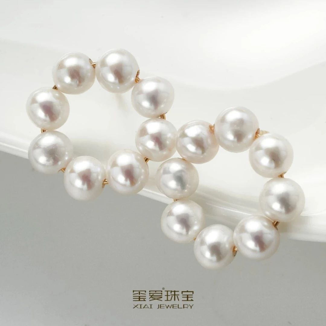 XIAI/玺爱【TY-31124 】经典时尚 气质简约珍珠4-5mm‘’甜甜圈‘’耳饰