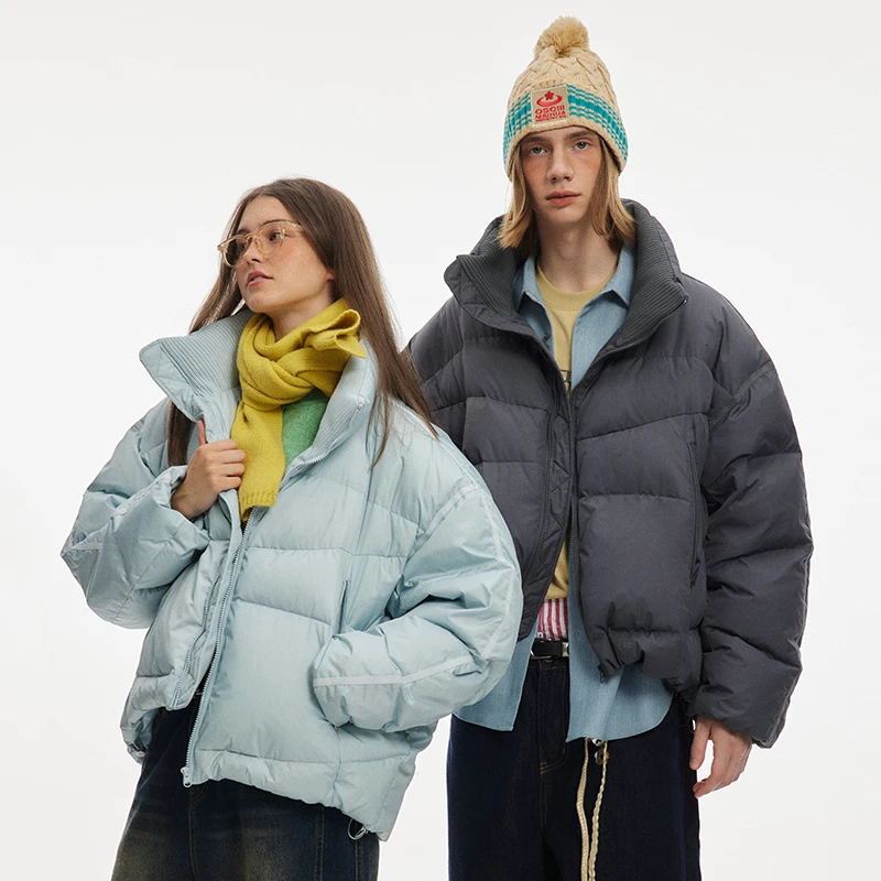 【江南先生】廓形白鸭羽绒服男情侣同款休闲冬季羽绒服外套JN43D43