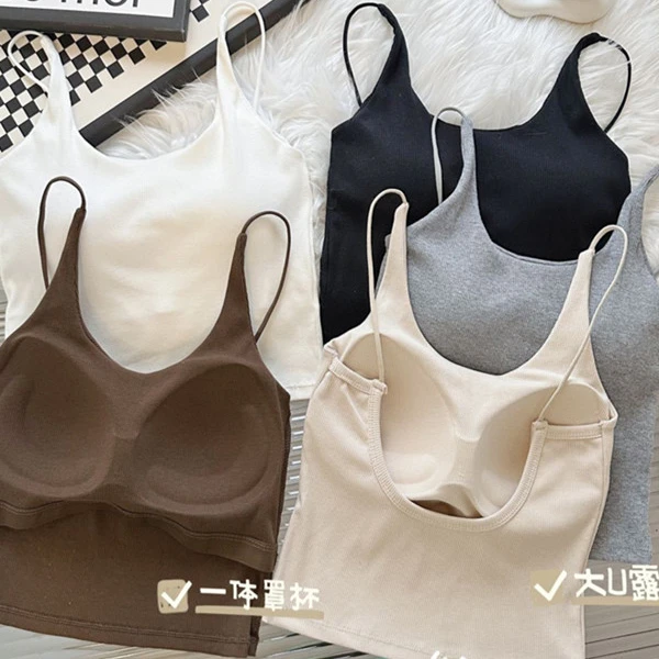 两件装孕妇文胸一体式螺纹棉美背内衣怀孕期聚拢防走光吊带背心