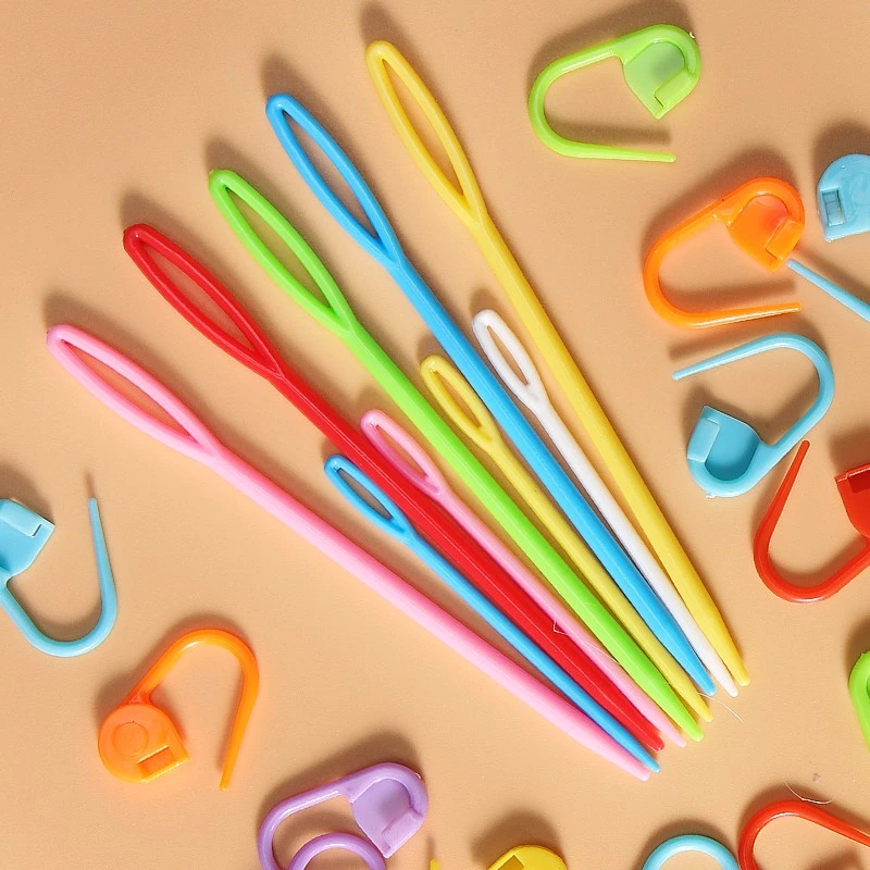 手工编织工具记号扣毛衣缝衣针塑料缝补针毛线钩针小别针防解别扣