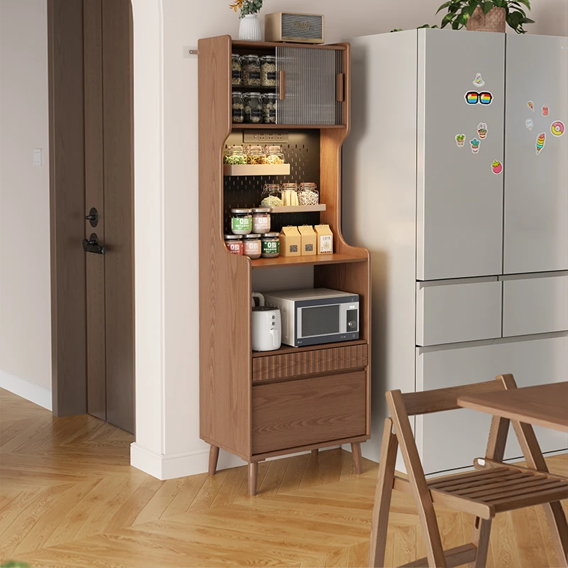 实木餐边柜咖啡柜小户型厨房一体靠墙储物柜家用置物柜窄型茶水柜