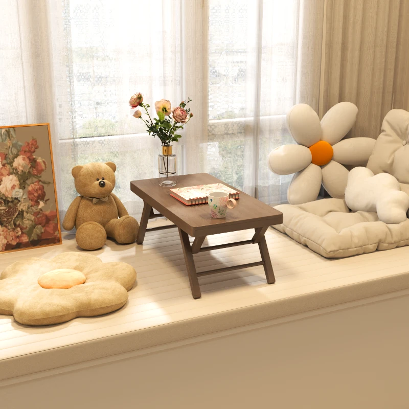 木屋记飘窗小桌子实木折叠日式榻榻米茶桌矮桌炕几小茶几窗台炕桌