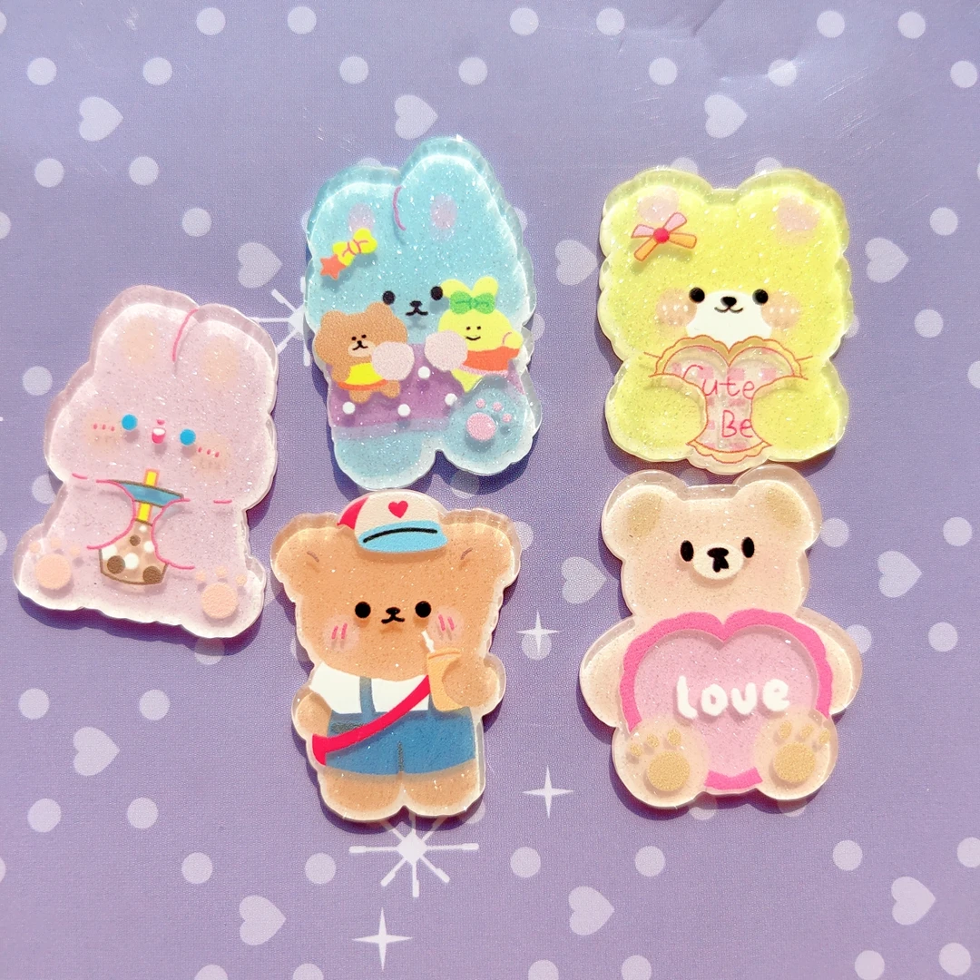 自选链接/中片 大片 亚克力人物 卡通细闪单面片片