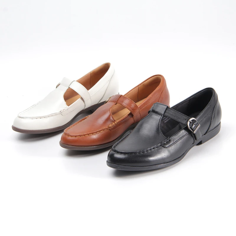 出美国春季英伦风休闲复古乐福鞋丁字带足弓支撑舒适真皮玛丽珍鞋