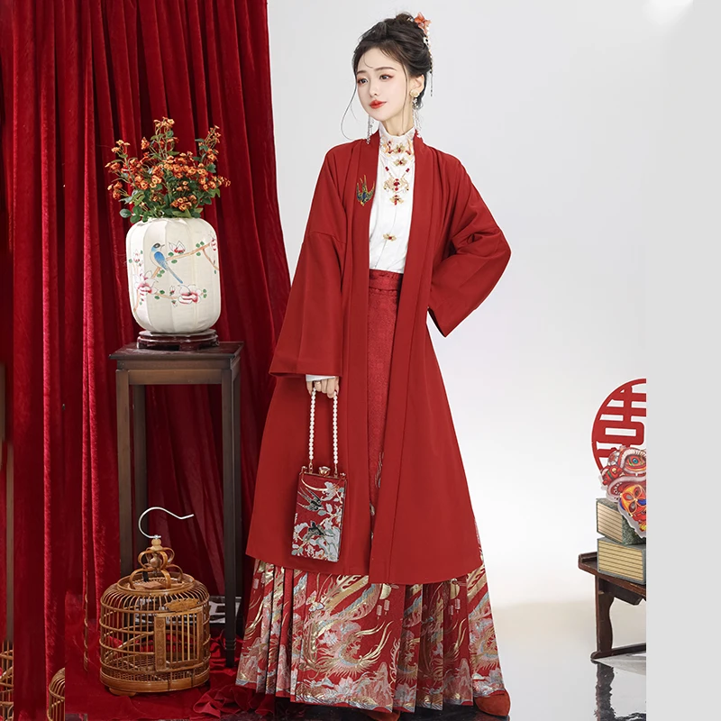 慕夏【吉祥迎春】秋冬双色国风毛呢外套对襟双层新中式通勤日常百搭