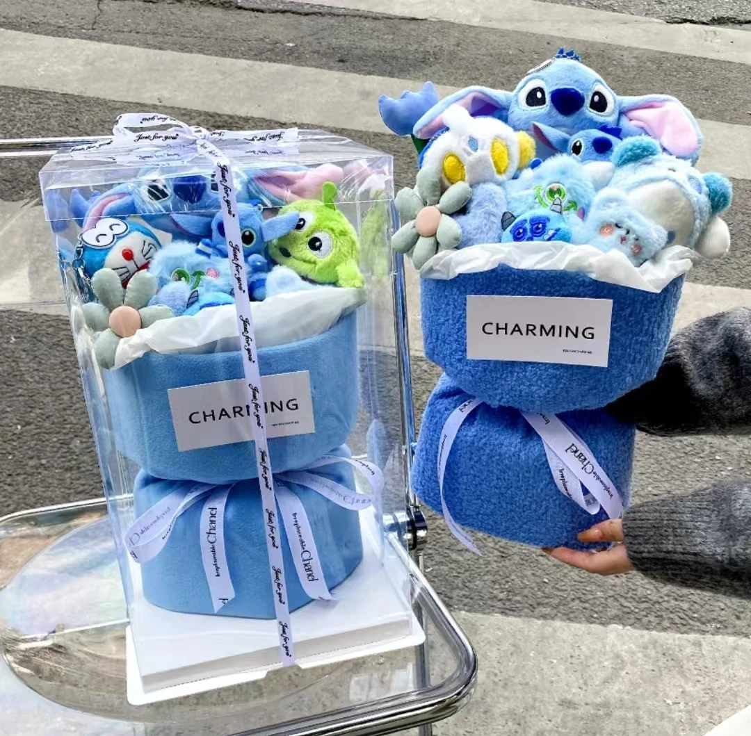 卡通史迪仔玩偶花束公仔怪兽创意生日礼物送男女友朋友史迪仔花束