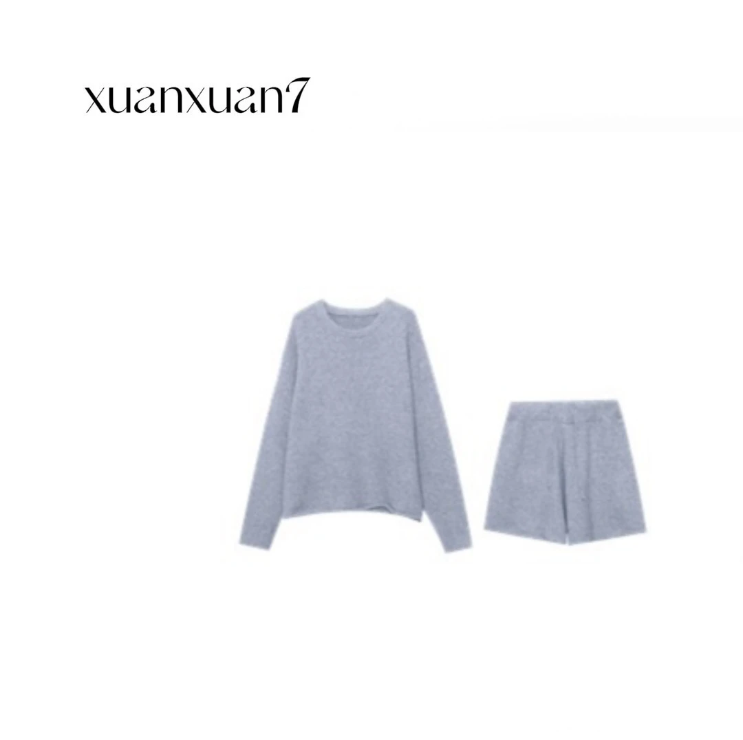 NO退No换【雅丹风松弛感卷边设计毛衣短裤】时尚