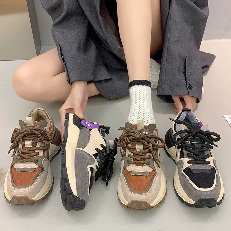 门店689!【半熟芝士鞋】被脚感征服的真皮加绒厚底百搭阿甘鞋A590-1