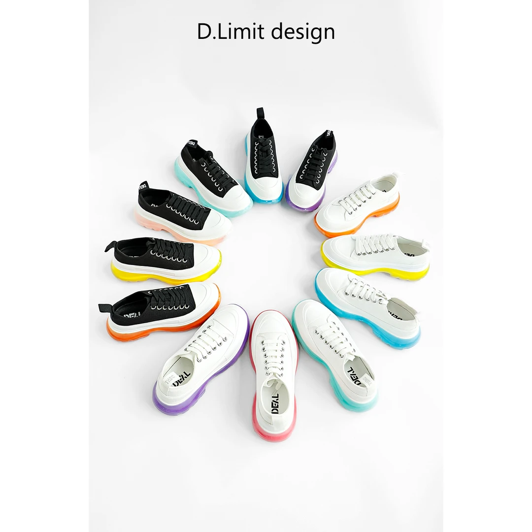 【D.Limit design】时尚百搭缤纷果冻底系带帆布鞋（15）DL