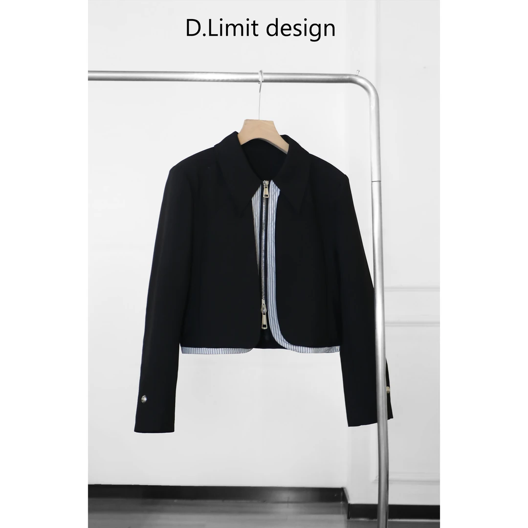 【D.Limit design】时尚翻领拉链短外套DLCK4039