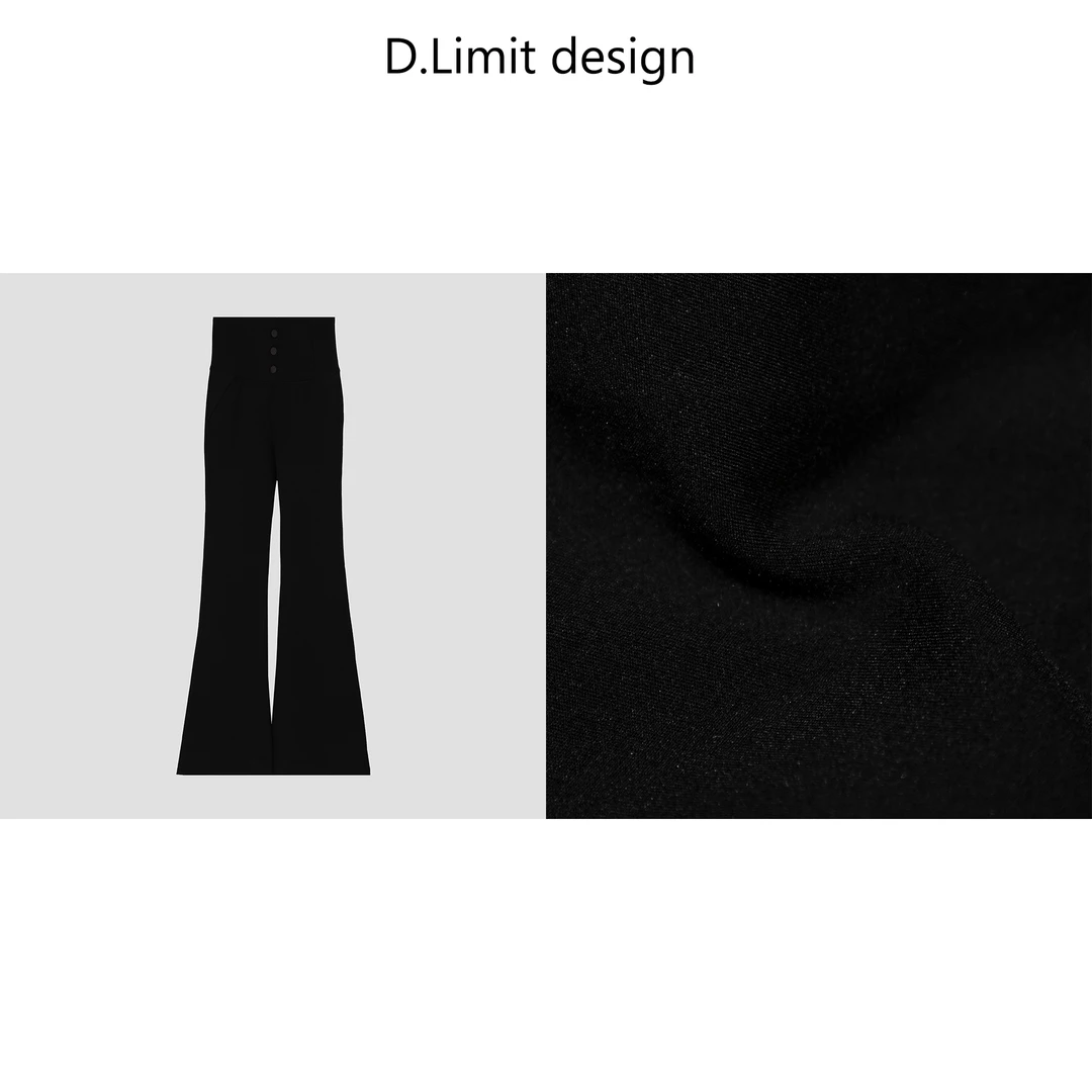 【D.Limit design】高腰深裆塑型加绒喇叭裤DLXXC8318