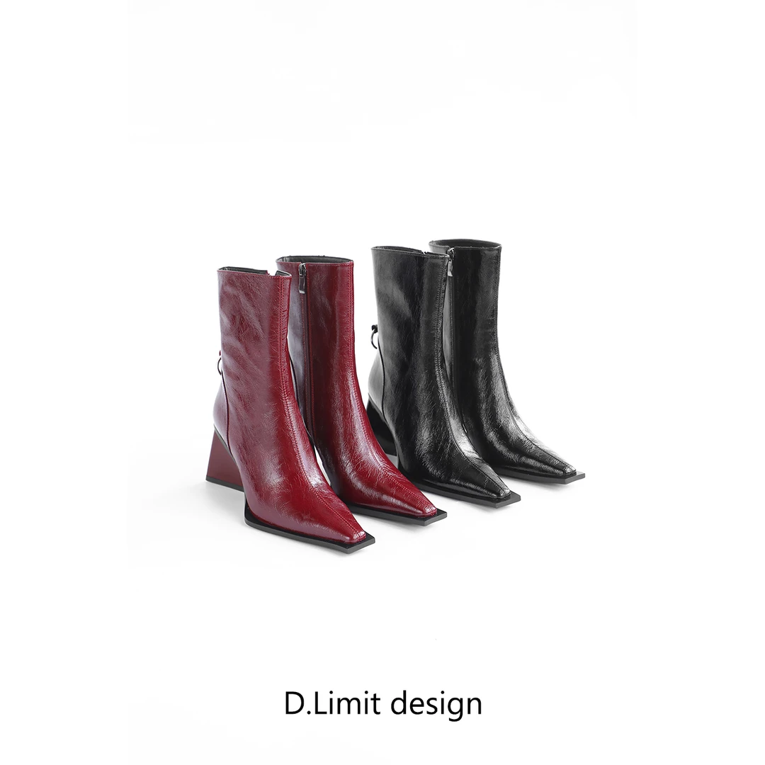 【D.Limit design】法式气质三角跟短筒靴(12)