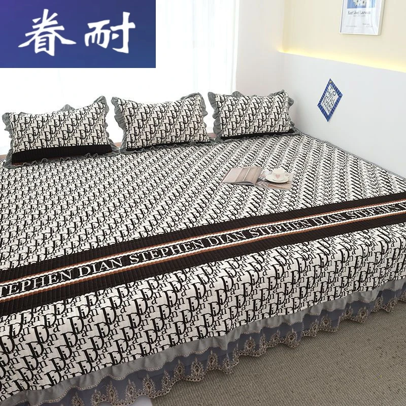 眷耐 支持定制榻榻米夹棉水晶绒牛奶绒床盖床罩炕垫防滑保暖炕单