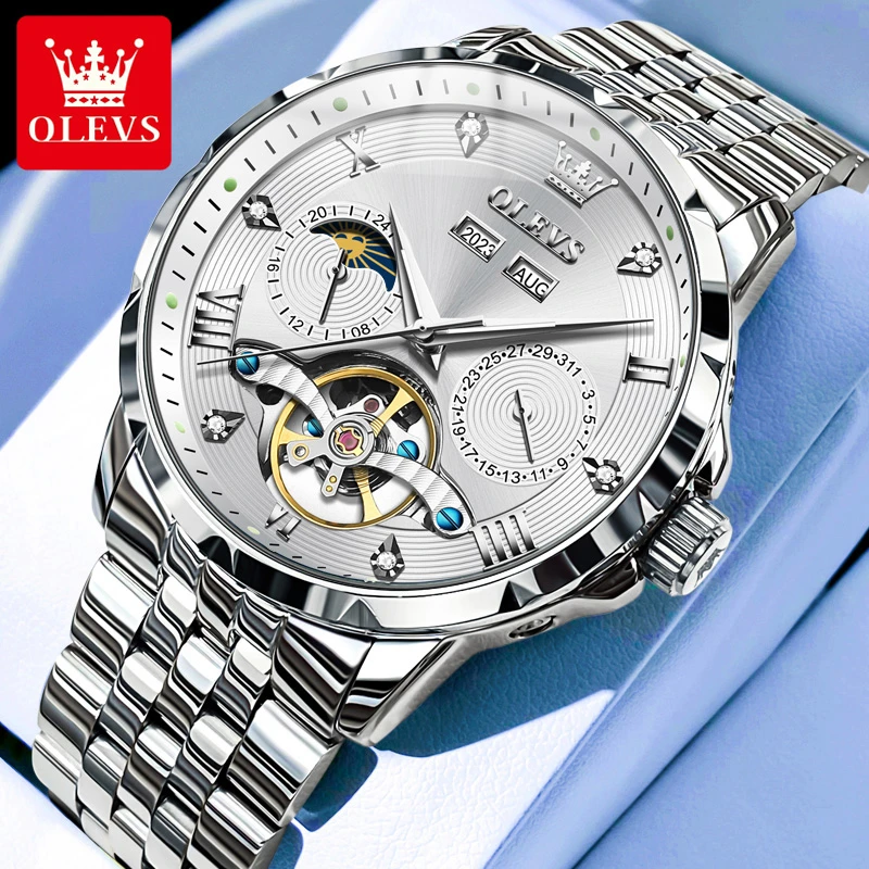 2025新款瑞士认证品牌全自动多功能机械表男商务时尚轻奢防水夜光