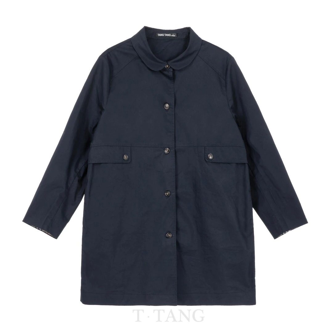 秋季修身中长款时尚300g加密斜纹棉拼色风衣【2365】jj