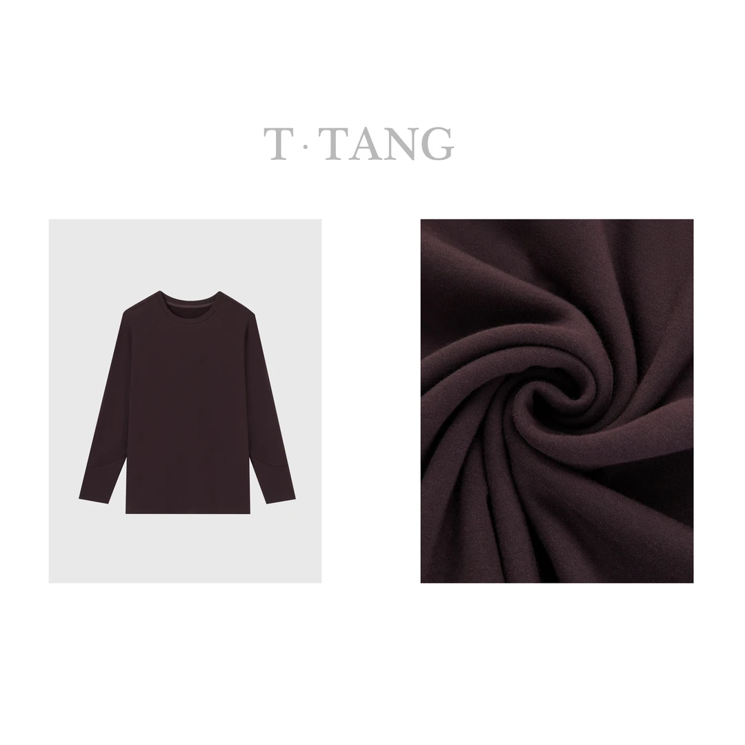 FL春秋360g单面奥绒面料时尚休闲百搭女士简约圆领打底【6781】jj