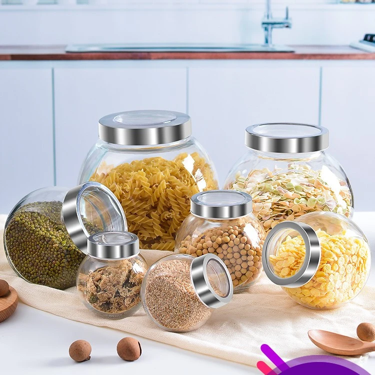 【厨房精选】精致玻璃密封储物罐子，带盖收纳罐调料瓶食品密封罐