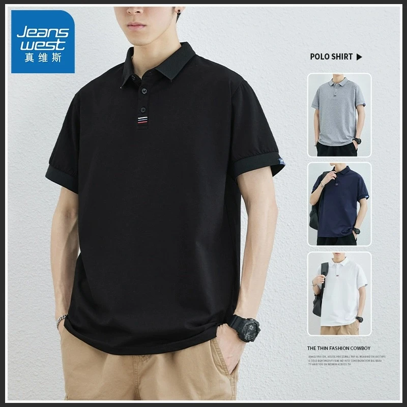 真维斯2024夏季男士高端短袖宽松POLO衫商务休闲透气柔软男装上衣